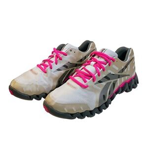 Reebok ZigTech Shark Running Shoes Tan Pink Gray V44336 Womens Size 11